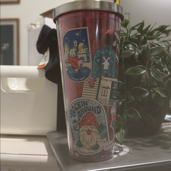 Dutch Bros Sticker-Decorated Tumbler with Straw Christmas - Picture 2 of 4